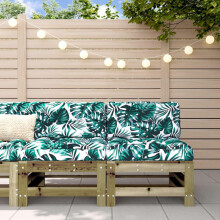 BaraSh Middle Sofas with Cushions 2 pcs Impregnated Wood Pine Corner Sofa Seat Glass Coffee Table Conversation Set,For Lawn Backyard Poolside