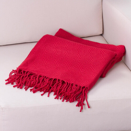NOVICA Throw Blanket, Red 2
