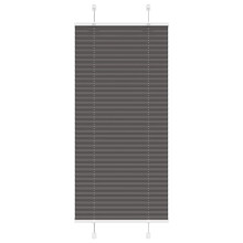 qohoio 4015119 Pleated Blind Black 65x100 cm Fabric Width 64.4 cm Polyester,Temporary Blinds for Windows,No Drill Blinds Stick on Curtains Blinds for