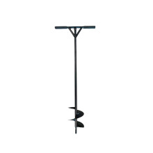 Relaxdays Manual Earth Auger, 150 mm, fence building & planting hole drilling, non-slip T-handle, steel, black