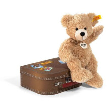 Fynn Teddy Bear In Suitcase, Beige - Plush Soft Toy