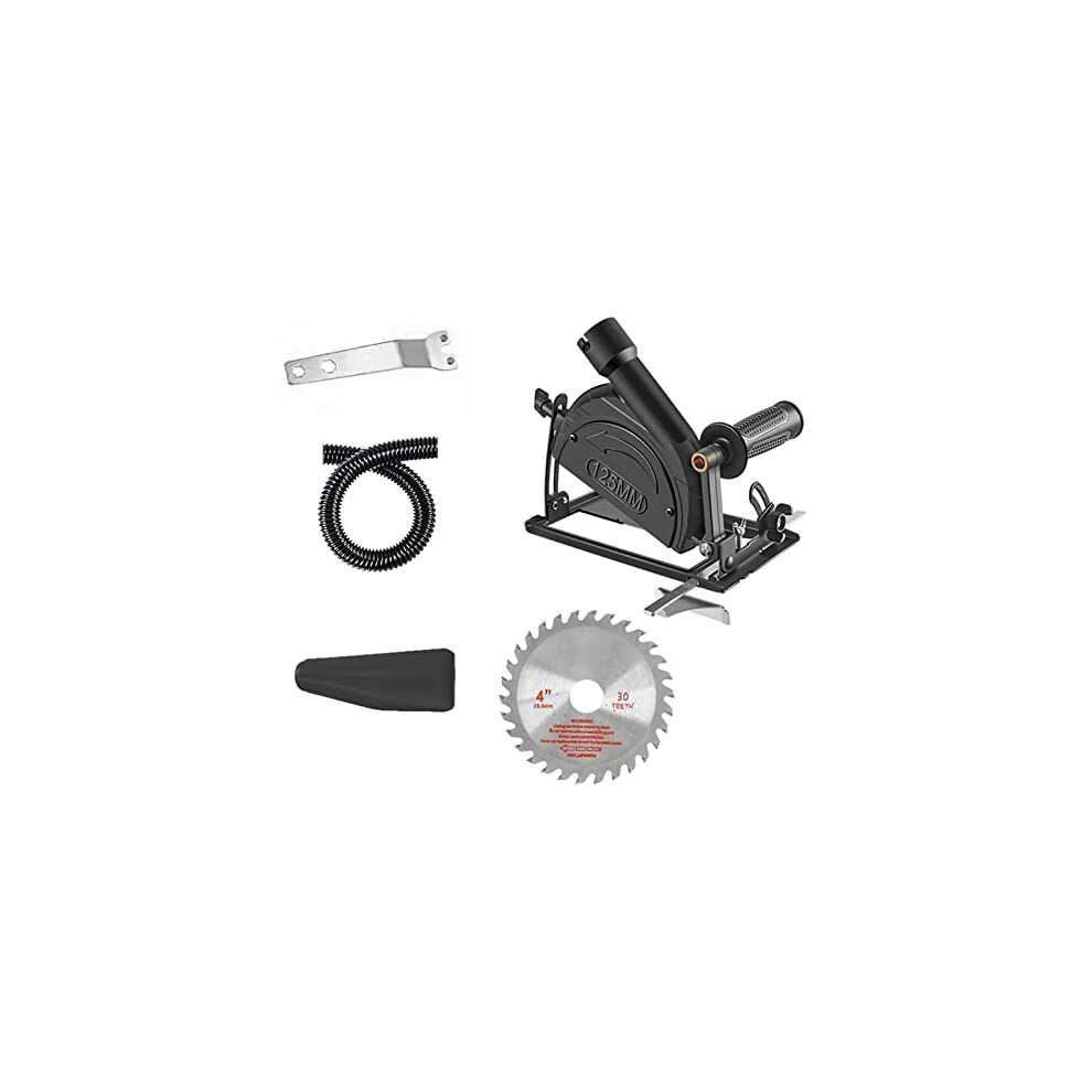 Black Angle Grinder Dust Cover Base Stand Adjustable 045 Degree Hood Dustproof Cutting Shield Includes 5 Saw Blades 9347817380767