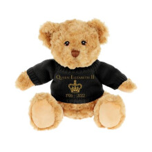 30cm Keeleco Dougie Bear with Queen Elizabeth II Commemoration Purple Jumper