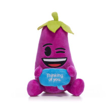 7” / 18cm Aubergine Emoji Soft Toy - Plush Soft Toy