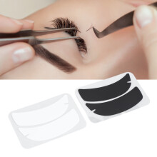 10 Paar Silikon-Wimpernverlängerungs-Gel-Pads mit Kerben, Schwarz & Weiß, 8 x 2,2 cm