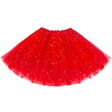 Girls Tutu Skirts Star Sequin Princess Dresses 3 Layers Ballet Dance Toddler Baby Tulle Tutu Skirt,Red