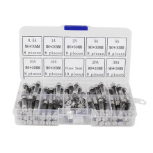 72pcs 6*30mm Glass Tube Fuses Car Electrical Assorted Kit 250V