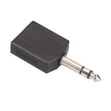 6.35mm Mono Plug Male To 2 x 6.35mm Mono Jack Audio Adapter