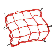 Red Bungee Motorcycle Helmet Cargo Net 6 Hooks Luggage Package Cargo N