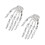 Pair Silver Punk Gothic Big Skeleton Hand Stud Earring 1