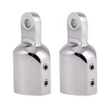 2 Pieces Marine Stainless Steel Eye End Cap Bimini Top Fitting Hardwar