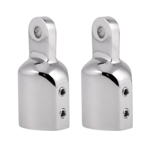 2 Pieces Marine Stainless Steel Eye End Cap Bimini Top Fitting Hardwar