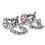 1 Pair Men's Wrap Around Chain Pink Crystal Cuff links Cufflinks Weddi 1