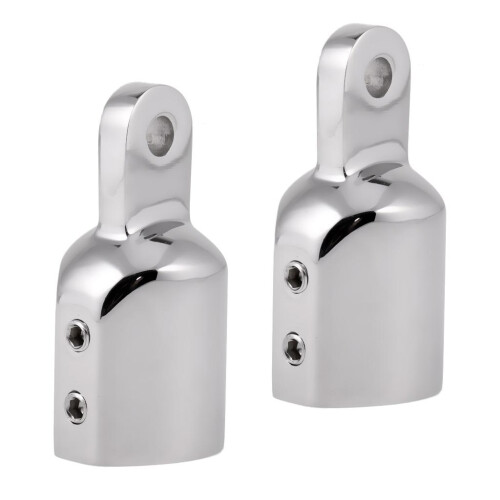 2 Pieces Marine Stainless Steel Eye End Cap Bimini Top Fitting Hardwar 2