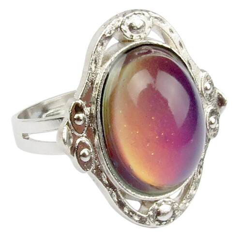 Gypsy Boho Oval Color Change Mood Ring Emotion Feeling Changeable Adju 2