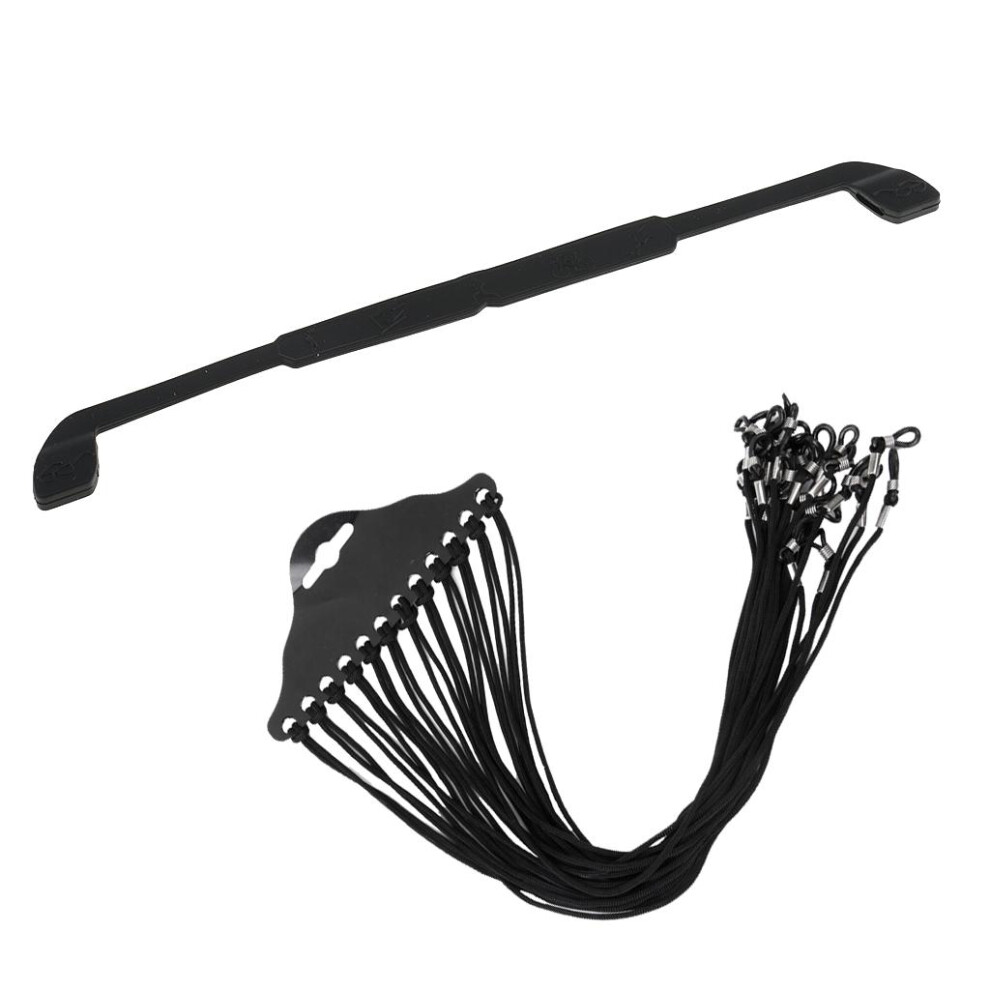 1x Kids Silicone Eyeglasses Neck Strap Holder + 12 Nylon Glasses Cord