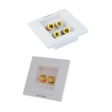 2Pieces Binding Post Banana Plug Speaker Terminal Square Wall Face Pla