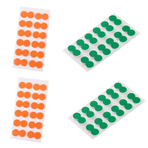 48 Pieces Orange + Green Pinch on Strike Indicators Stick on Float 1