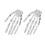 Pair Silver Punk Gothic Big Skeleton Hand Stud Earring 3