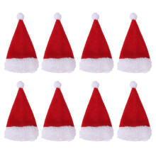 8 Pieces Christmas Cap Wine Bottle Cover Hats Party Dinner Tableware D