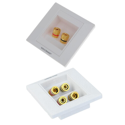 2Pieces Binding Post Banana Plug Speaker Terminal Square Wall Face Pla 2