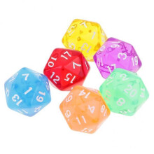 2x6pcs 20 Sided Dice D20 Polyhedral Dice Clear for Dungeons and Dragon