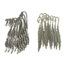 20Pcs Tibetan Silver Beading Mermaid Feather Bookmarks With Loop DIY M