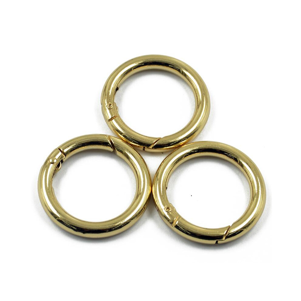 3Pcs Gold Plated Alloy Round Spring Snap Hooks Clip 35Mm 6901423397590