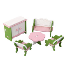 Dollhouse Miniature Furniture Wooden Toys Kids Living Room Set