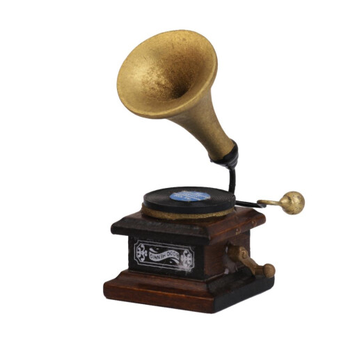 1/12 Miniature Phonograph Record Player Handicrafts Model Dollhouse De
