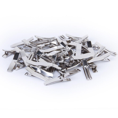 Approx. 50 Pcs Blank Double Prong Hair Clip 35mm
