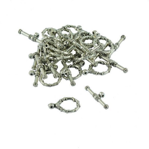5x20 Sets Tibetan Silver Wire Wrapped OT Toggle Clasps Jewelry DIY Fin