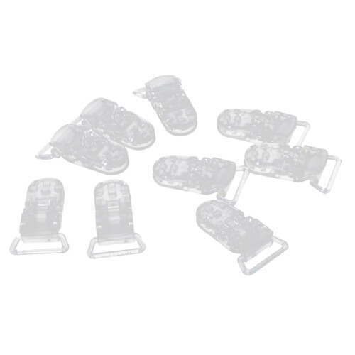 Plastic Pacifier Holder Badge Craft Dummy Clips 39x16mm 10pcs Clear