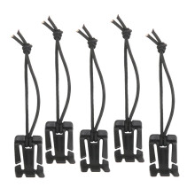 5pcs Black Outdoor Molle Style Elastic Cord Webbing Hang Buckle Roll C