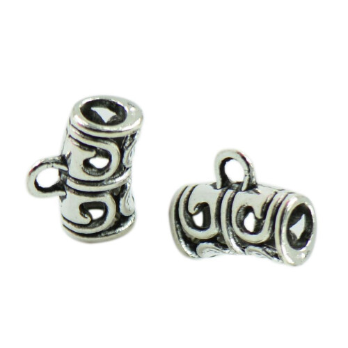 50pcs Antique Silver Hollow bail beads