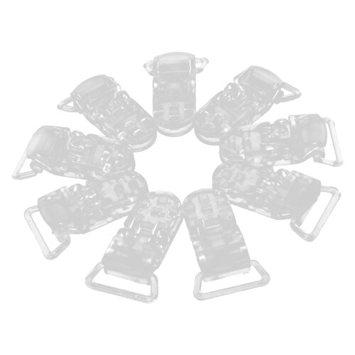 Plastic Pacifier Holder Badge Craft Dummy Clips 39x16mm 10pcs Clear 2