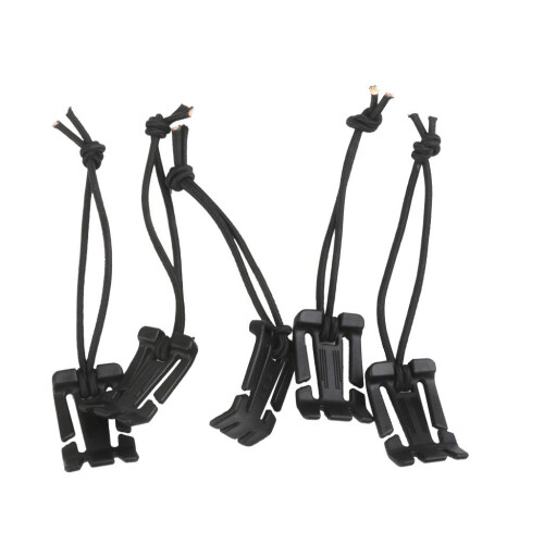 5pcs Black Outdoor Molle Style Elastic Cord Webbing Hang Buckle Roll C 2