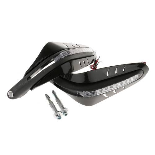 7/8" Motorcycle Brush Guards LED Turn Signal Hand Bar Handguard Protec
