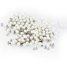 Rivets and Pearls Set for DIY Crafts 100pcs Ivory