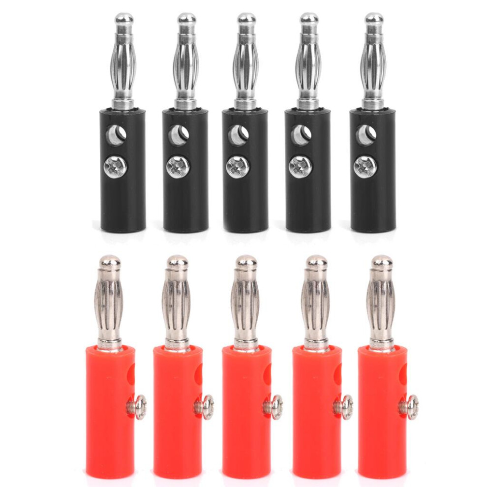 4Mm Insulated Banana Plugs Jack Connectors New 10Pcs + Red/Black 6901423399150