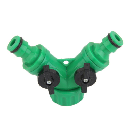 Garden 2-Way Adapter Y Tap Connector Fitting Switch for Irrigation Hos