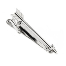 Mens Silver Arrow Tie Bar Necktie Clip Clasp Gift Pin Wedding Gift Jew