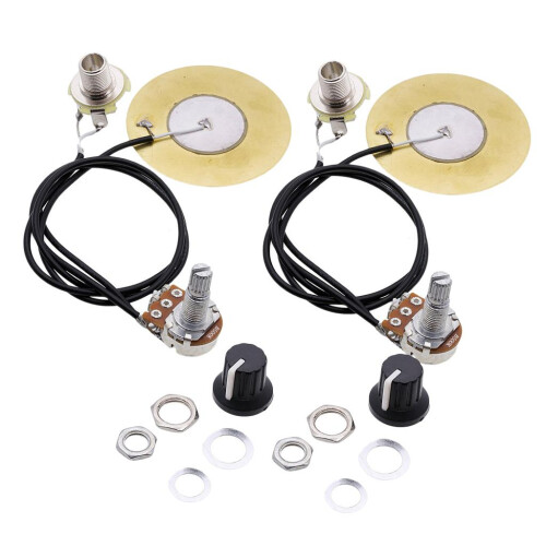 2 Pieces Pickup Piezo Transducer Prewired Amplifier for Guitar Violin
