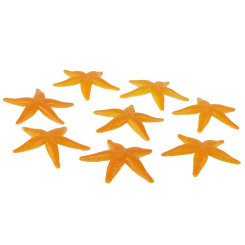 Plastic PVC Starfish Model Kids Toy Yellow Color 8pcs 1