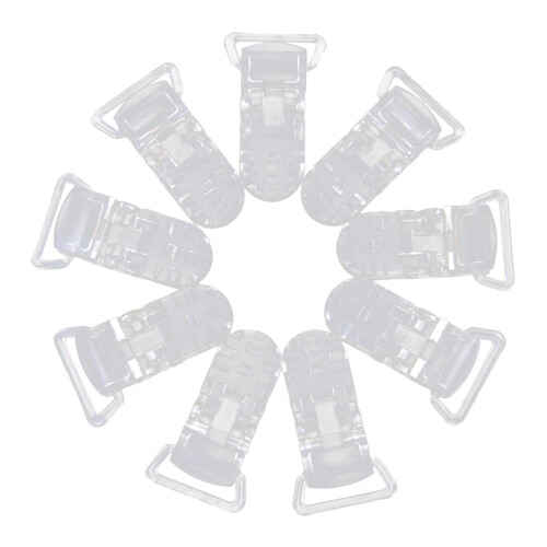 Plastic Pacifier Holder Badge Craft Dummy Clips 39x16mm 10pcs Clear 1