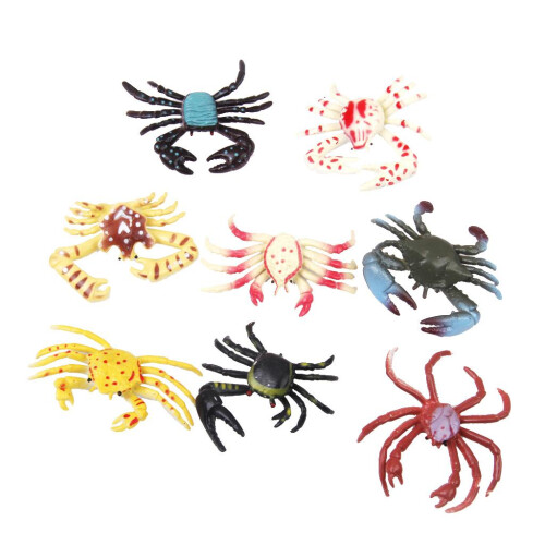 Plastic PVC Crab Model Kids Toy 8pcs Multi-color 1