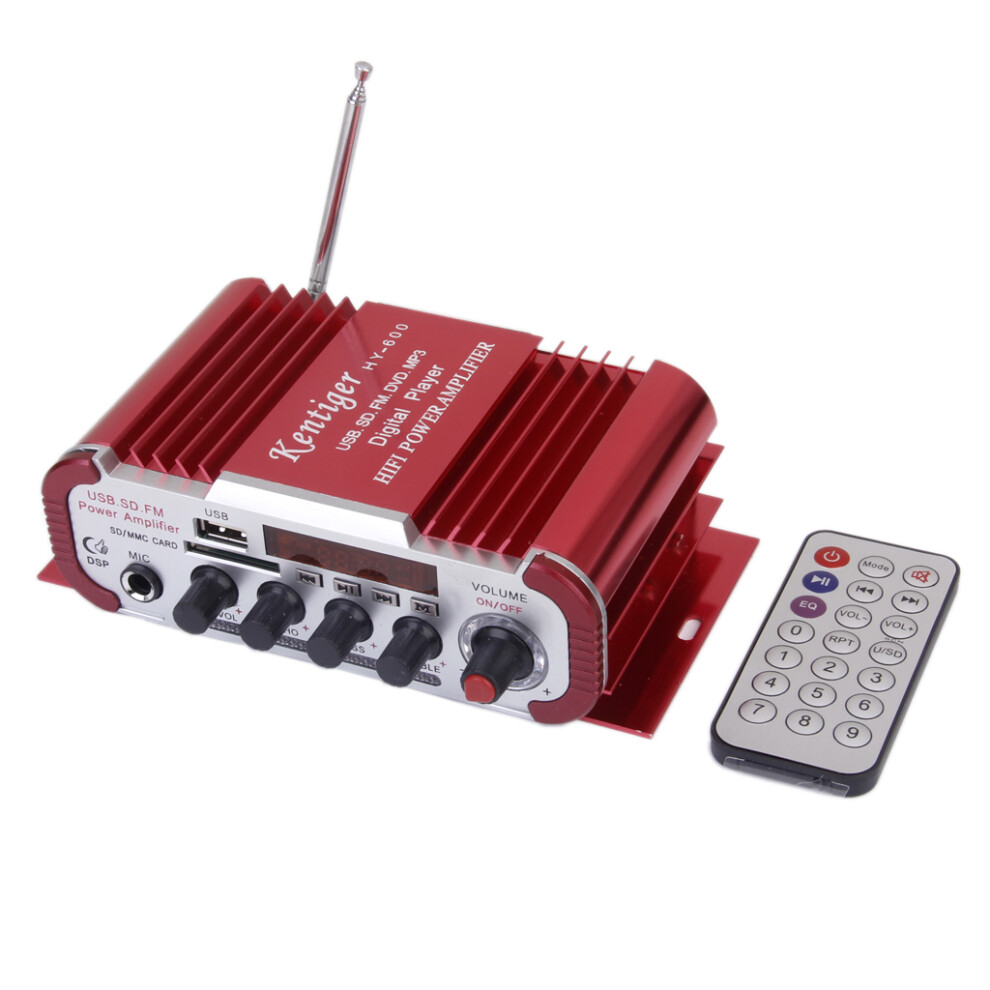 Dc12v Microphone Power Amplifier For Usb Sd/Mp3 Format/Fm Lhy600 Red 6901423400719
