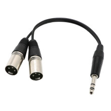 6.35mm Stereo Male to Dual XLR Male Breakout Cable Splitter XLR 0.3m