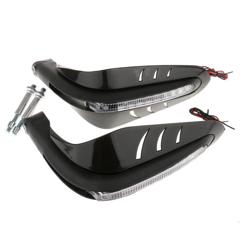 7/8" Motorcycle Brush Guards LED Turn Signal Hand Bar Handguard Protec 2