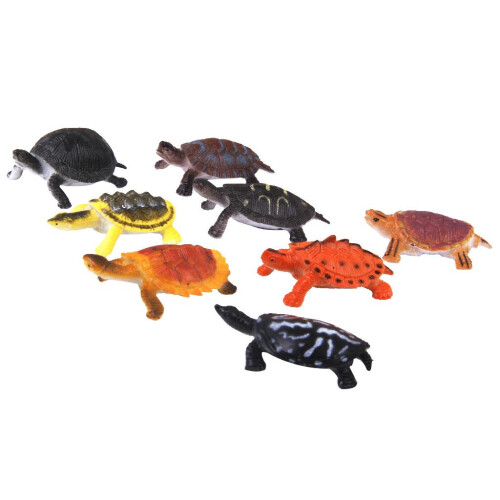 Plastic PVC Tortoise Model Kids Toy 8pcs Multi-color 1